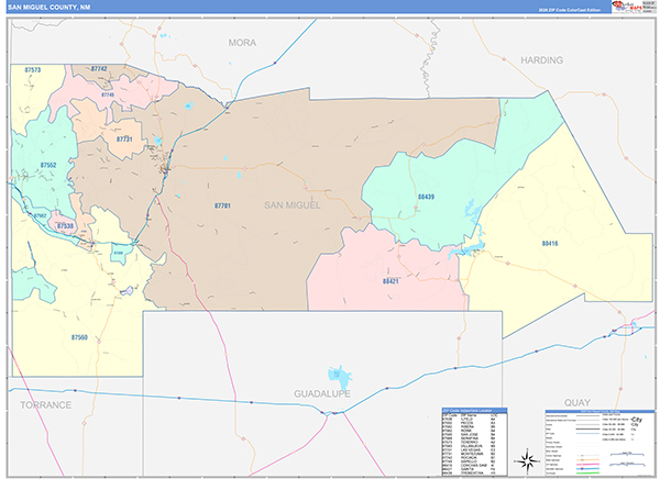 San Miguel County, NM Zip Code Map